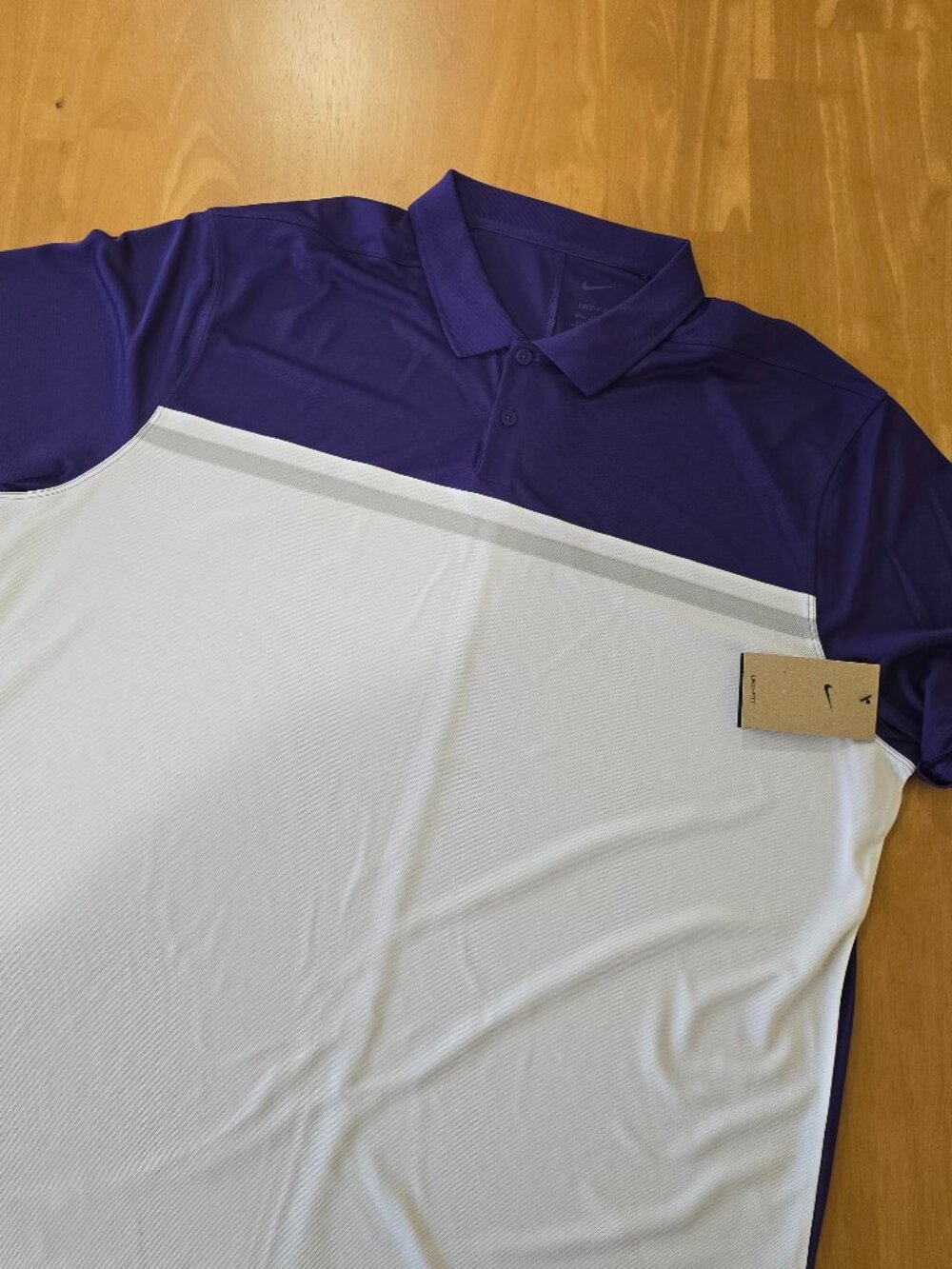 Nike Dri Fit Men's Victory Colorblock Polo Shirt Purple White Size 2XL NWT